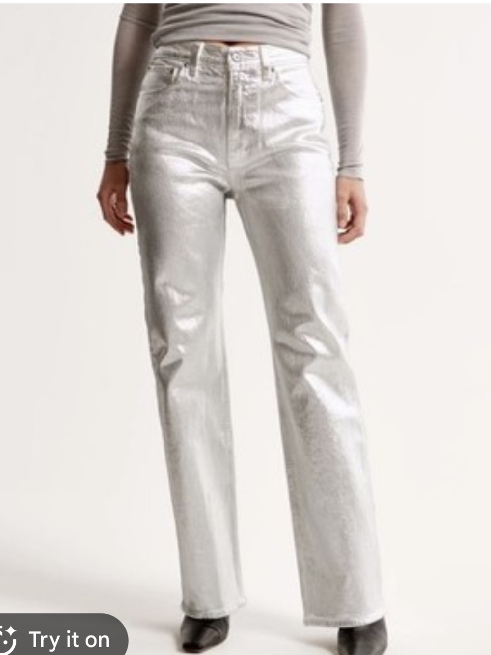 Abercrombie & Fitch Silver 90s Relaxed high rise Jeans NWT size 25 0S